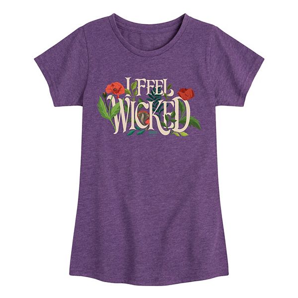 

Футболка с принтом Wicked for Good Elphaba I Feel Wicked для девочек 7-16 Licensed Character, Heather Purple