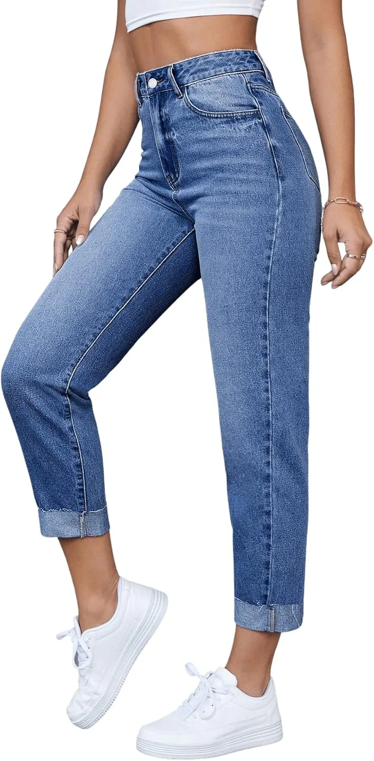 

Джинсы женские Mom Fit с высокой талией и молнией SweatyRocks