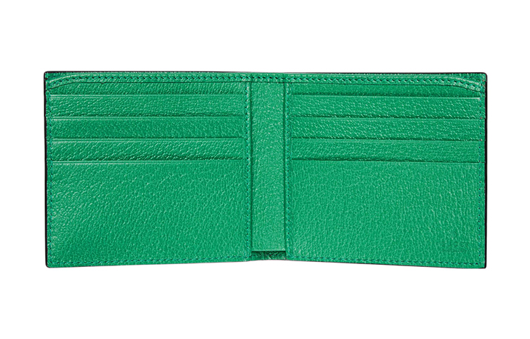 Кожаный кардхолдер мужской черный/зеленый GUCCI — фото 4