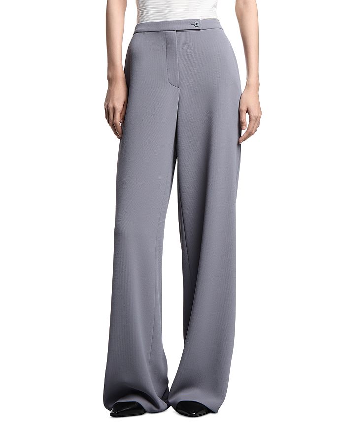 

Жидкие бронированные брюки Palazzo Pants Emporio Armani, серый