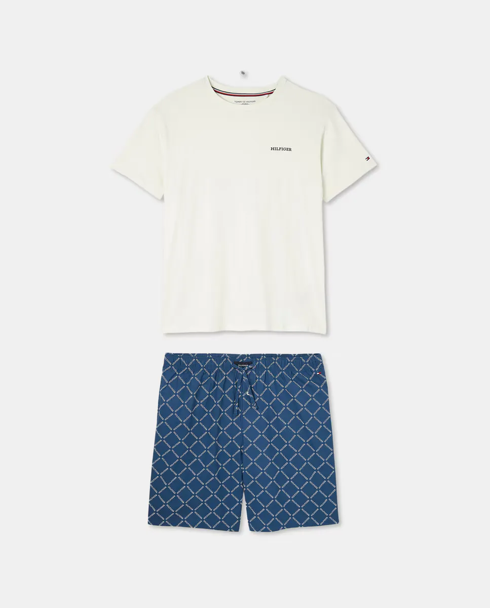 

Короткая пижама с тканевыми брюками и футболкой Tommy Hilfiger, многоцветный