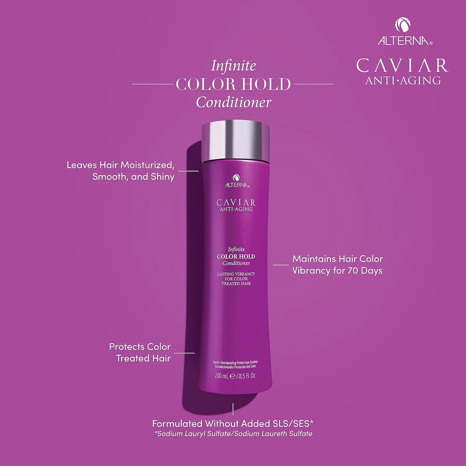 Кондиционер CAVIAR Anti-Aging Infinite Color Hold | Для окрашенных волос | Минимизирует выцветание цвета | Без сульфатов 251 мл Alterna Haircare — фото 2