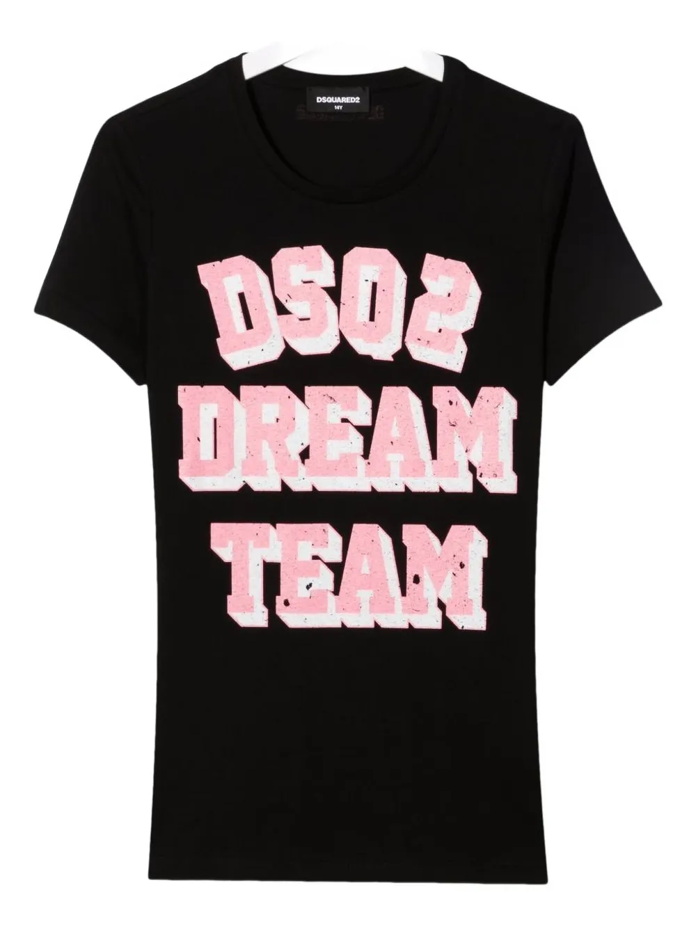 

Хлопковая футболка с графическим принтом DSQUARED2 KIDS, черный