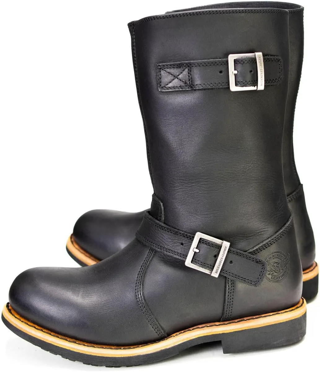 Мужские кожаные ботинки Milwaukee Leather MBM9066, цвет «античный черный», модель «Classic Engineer» - 13 — фото 2