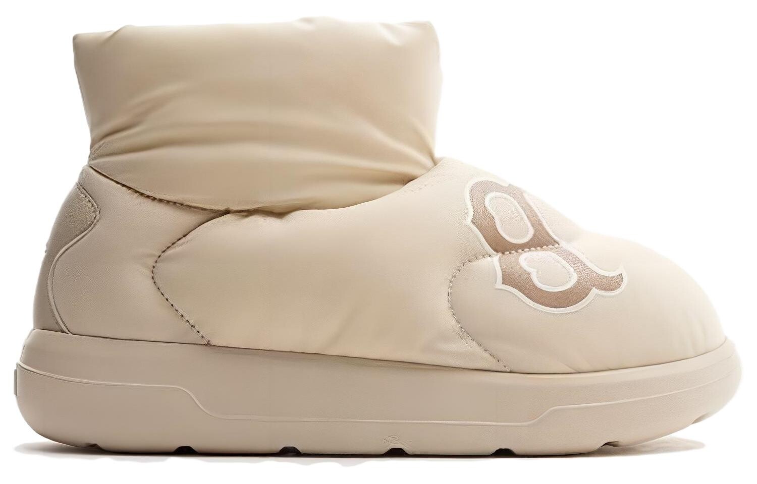 Женские зимние ботинки Chunky Classic A FLEECE бежевого цвета Mlb — фото 2