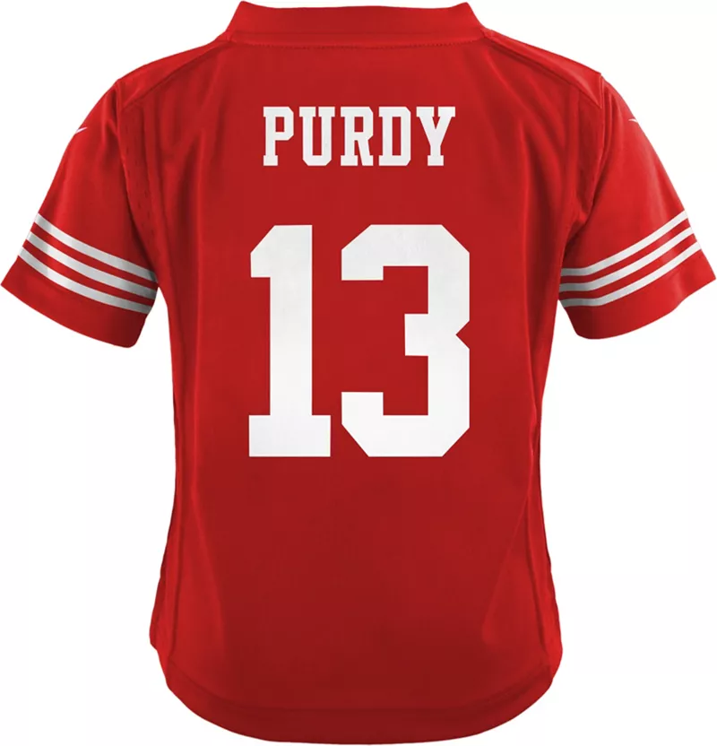 Красная игровая майка Nike Little Kids San Francisco 49ers Brock Purdy #13 — фото 2