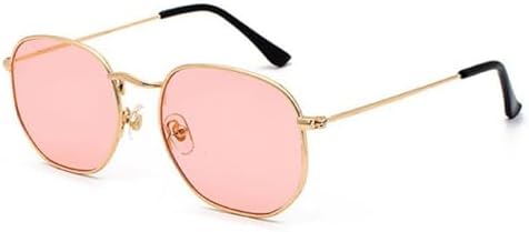 

Солнцезащитные очки 2027 года для мужчин и женщин, квадратная многоугольная форма, ретро-оправа, металлический каркас, защита от УФ-излучения TOP UV400 MTZJH, C04 Gold Pink