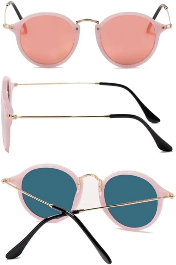 

Модные круглые поляризованные солнцезащитные очки в стиле ретро для мужчин и женщин, с зеркальным покрытием, защита от УФ-излучения UV400 KTUCN, C6 Brightblack Grey