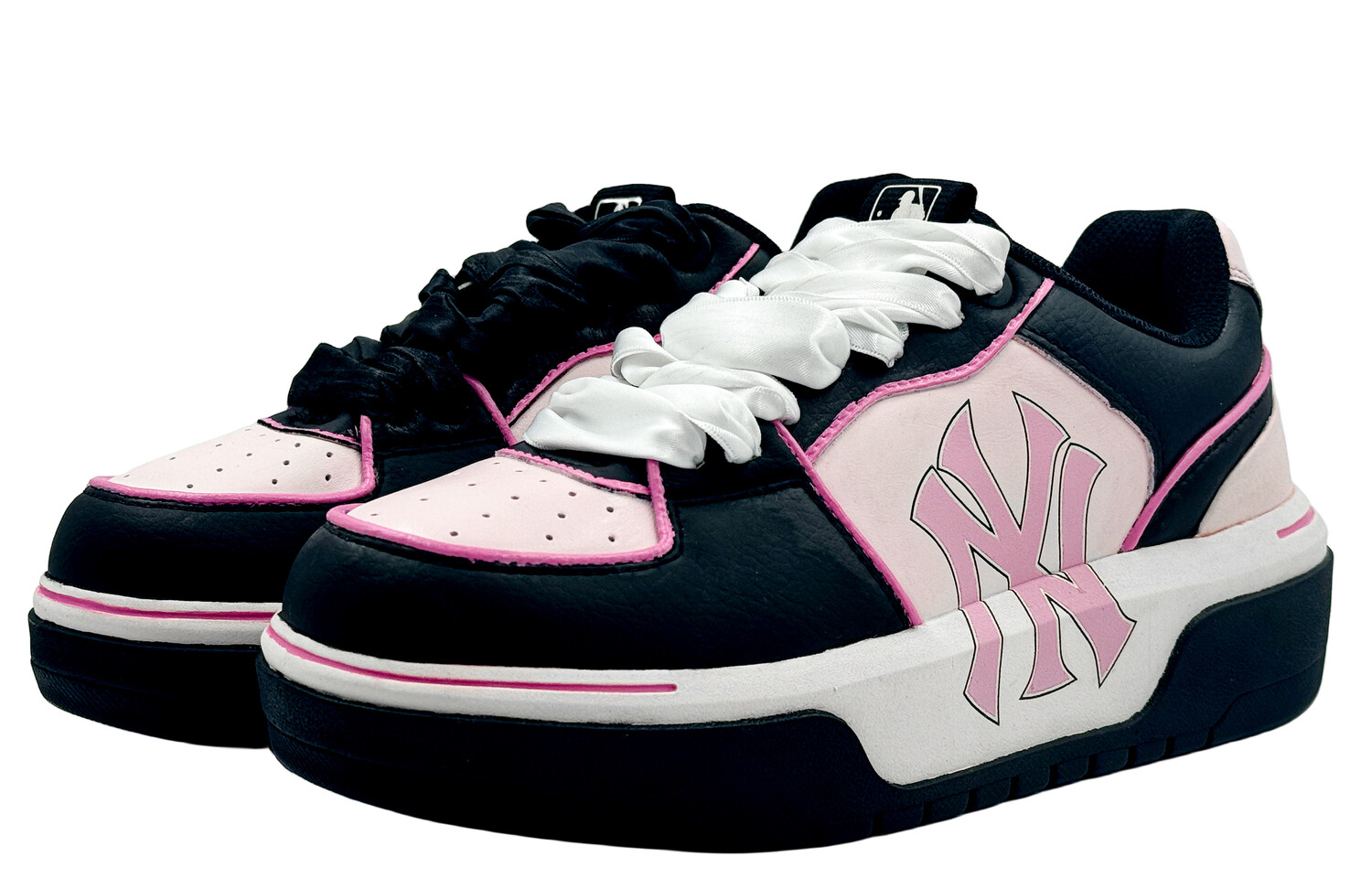 

Кроссовки MLB Chunky Liner Skateboarding Shoes Unisex Low-top Black/Pink, розовый