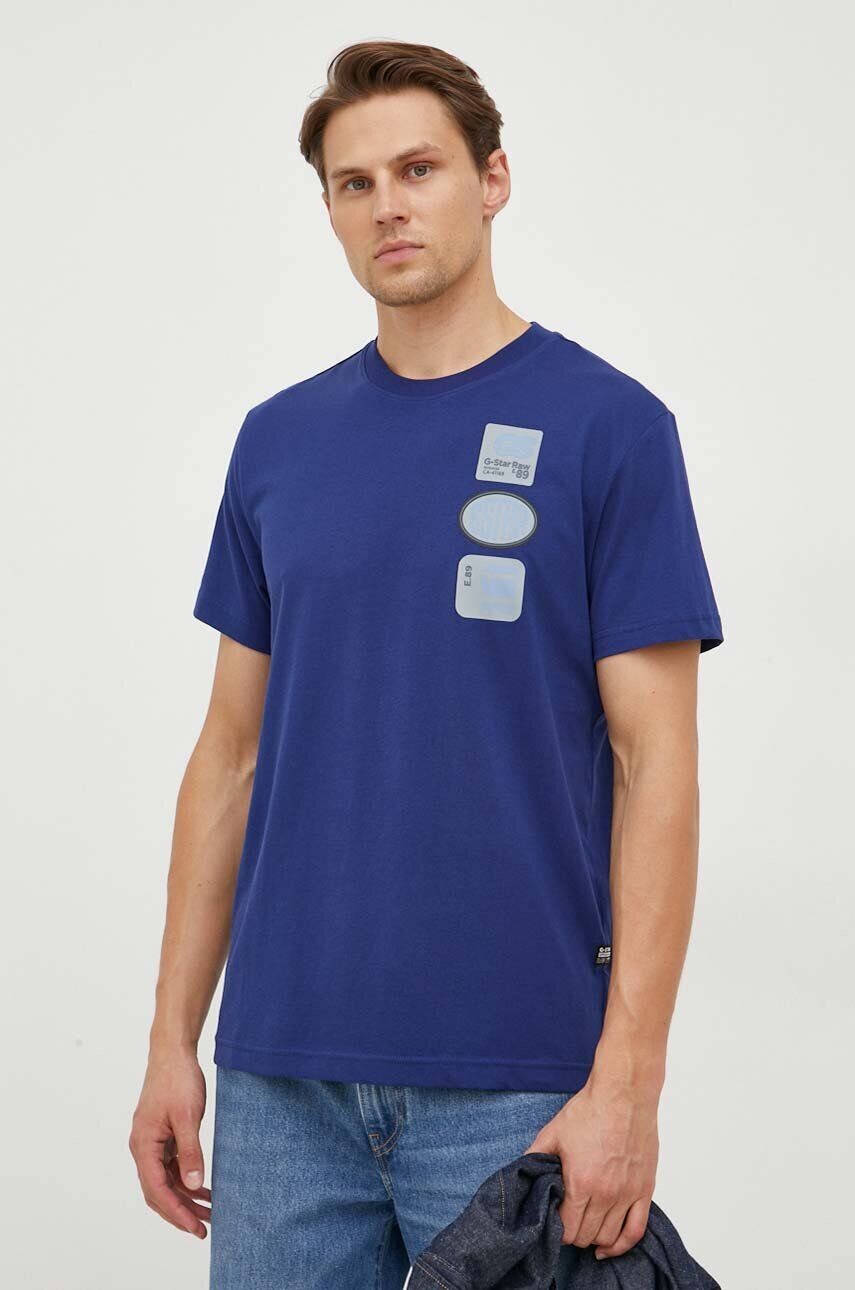

Хлопковая футболка G-Star Raw, синий