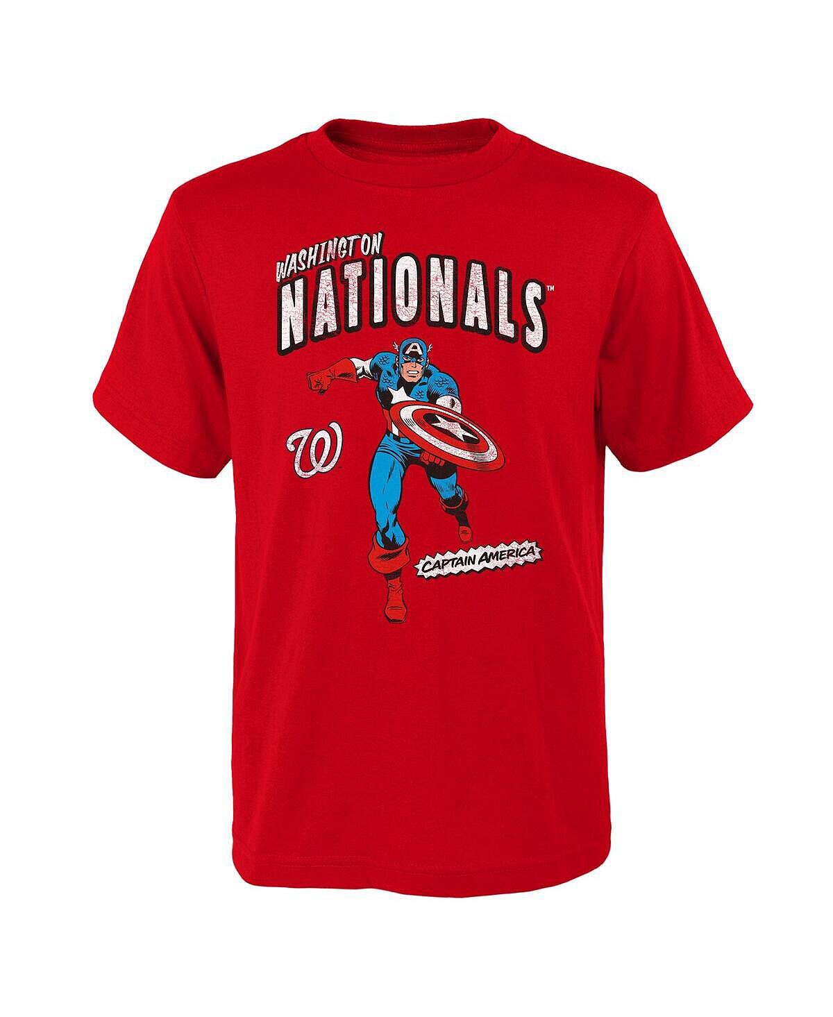 

Красная футболка Big Boys Washington Nationals Team Captain America Marvel Outerstuff, Красный, Красная футболка Big Boys Washington Nationals Team Captain America Marvel Outerstuff
