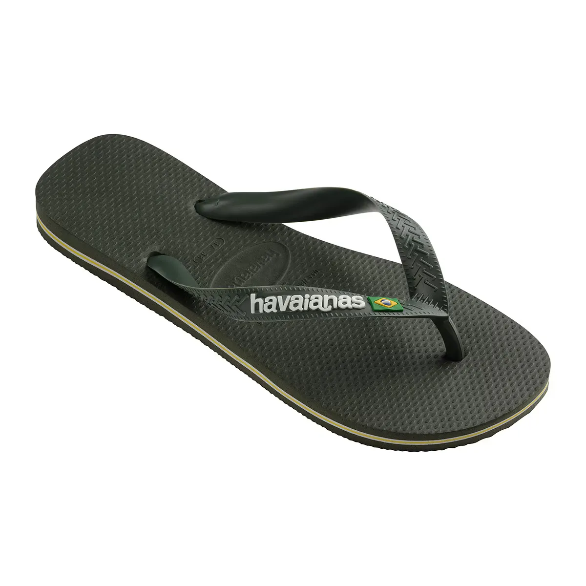 Унисекс Бразилия Логотип Havaianas Плавательные Шлепанцы, зеленый — фото 4