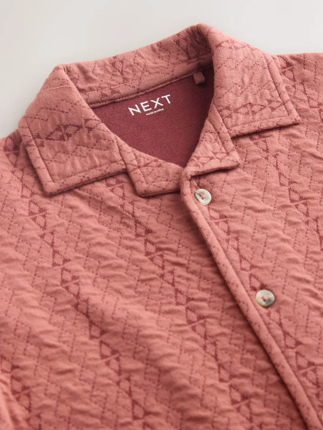 Рубашка Next Comfort fit на пуговицах, бордовый/оранжевый — фото 3