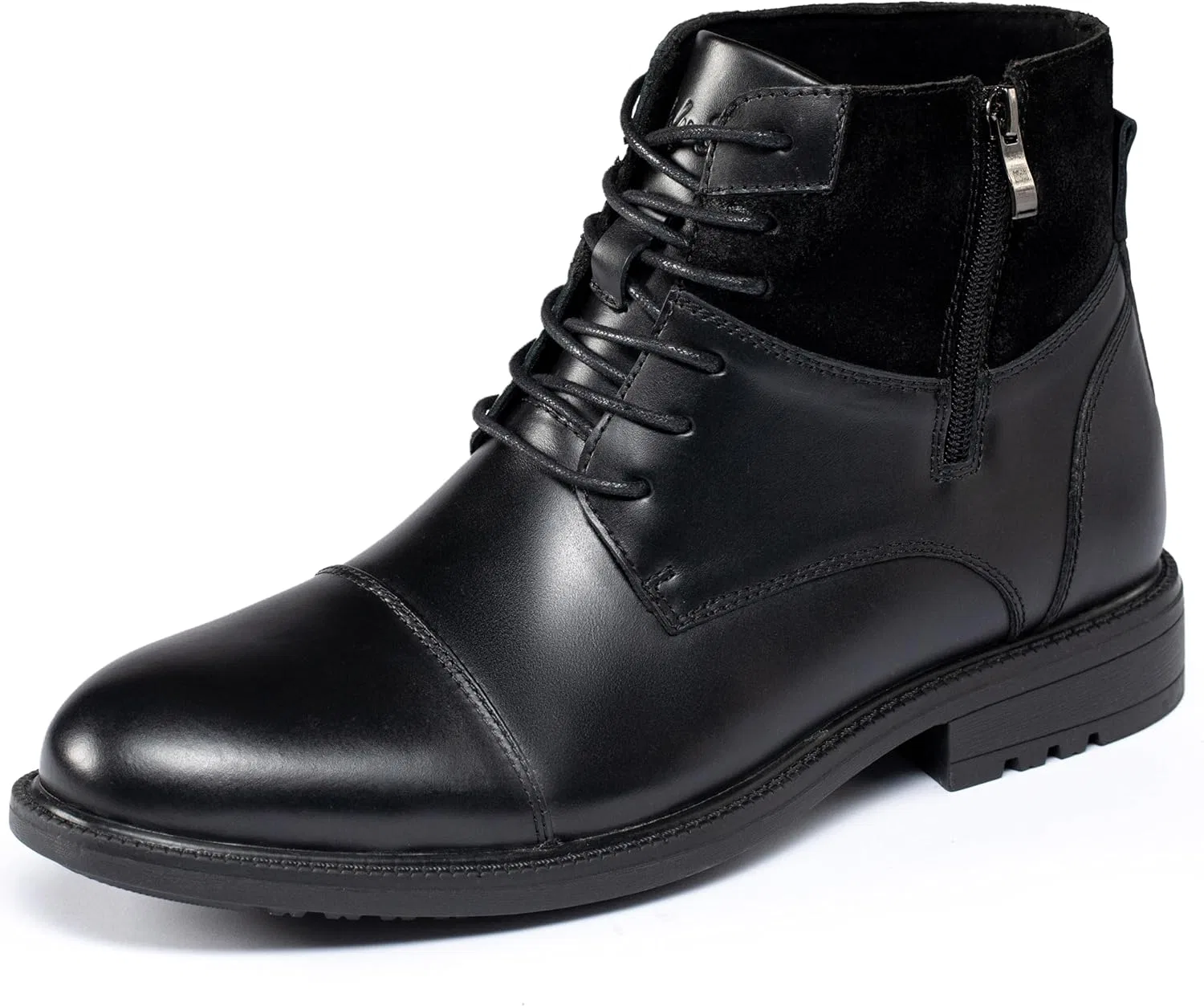 Мужские ботинки Holy Dove Oxford с боковой молнией, высококачественной черной кожей, средней шнуровкой, ботильоны Chukka, деловая рабочая обувь для мужчин