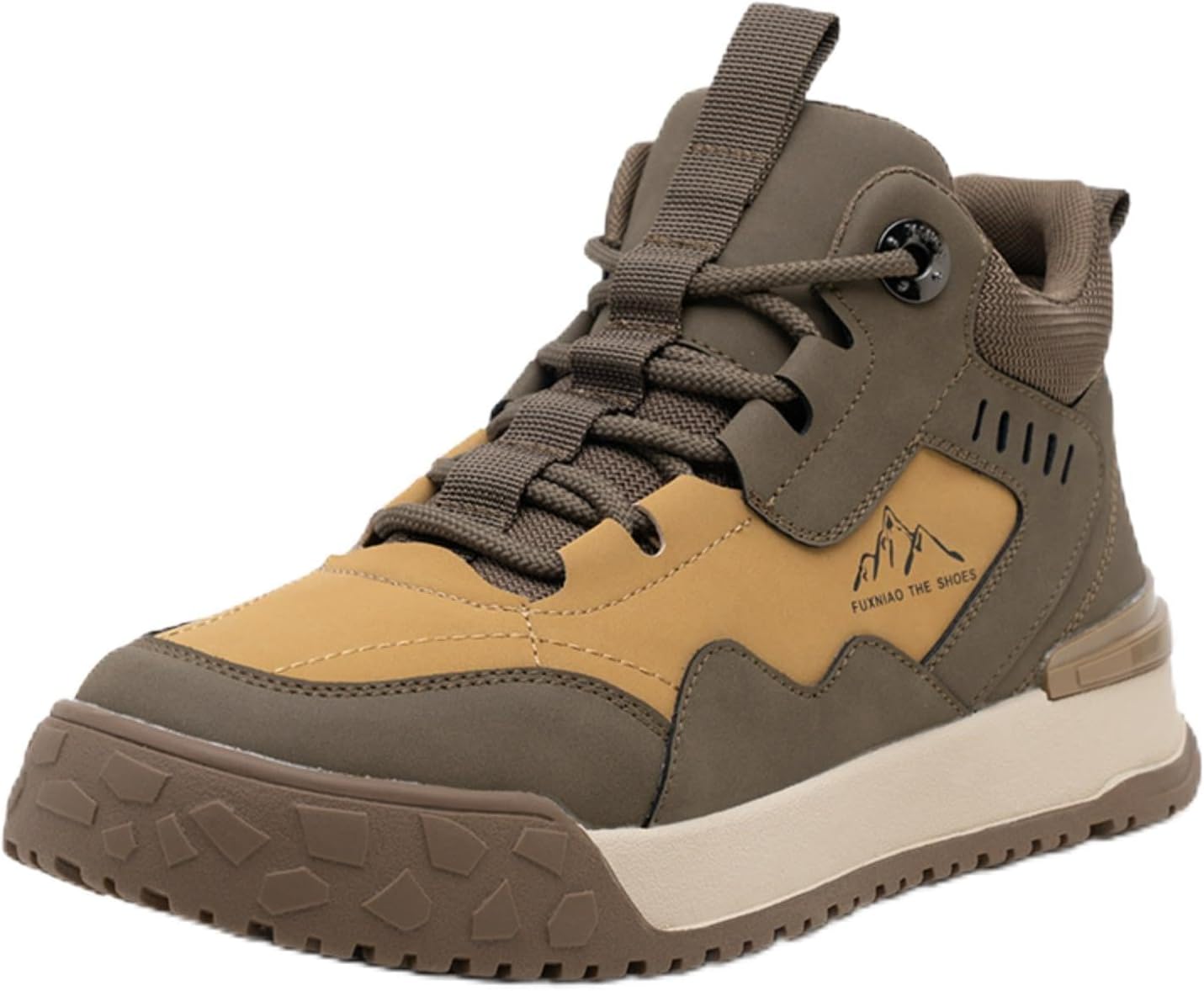 

Мужские прочные походные кроссовки MACEFIL, износостойкие, нескользящие, удобные, средней высоты, для работы на открытом воздухе, промышленные походные ботинки, желтый/коричневый