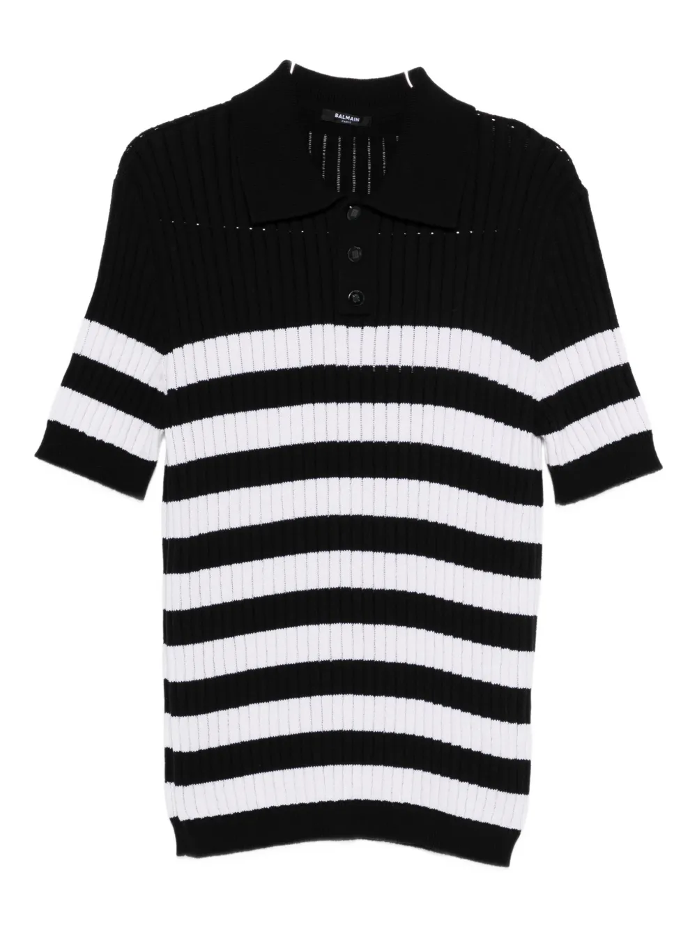 Поло в полоску Balmain, черный