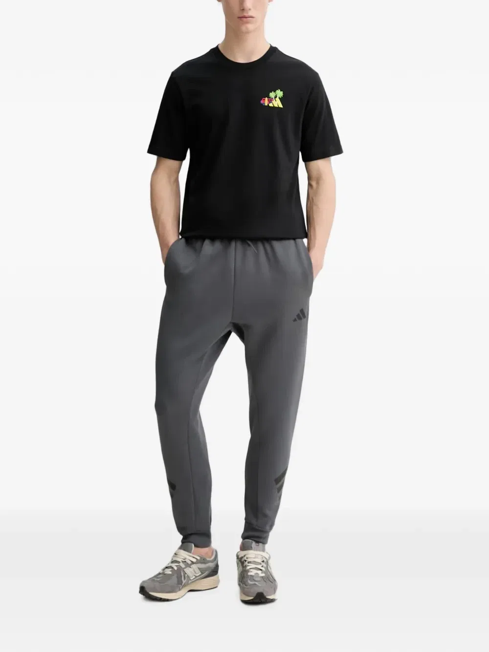 Тренировочные брюки с логотипом Adidas, серый — фото 2