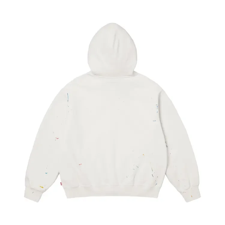 Толстовка Supreme x MM6 Maison Margiela с логотипом в виде коробки и застежкой-молнией, белая — фото 2
