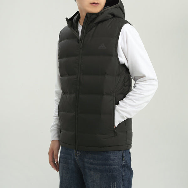 Пуховик adidas Helionic Vest Stay Warm hooded Down Vest Brown, коричневый — фото 3