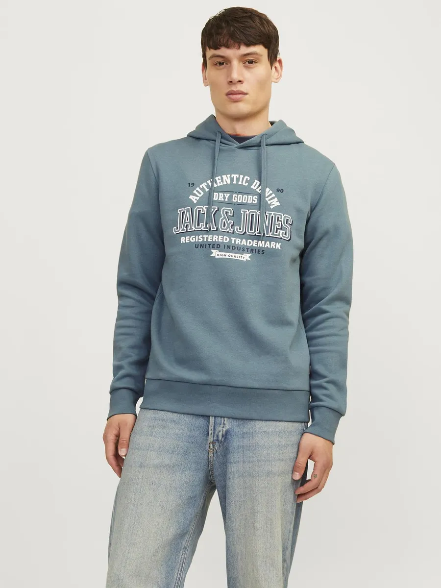 

Толстовка Jack & Jones с капюшоном "JJELOGO SWEAT HOOD 2 COL 24/25 NOOS", синий