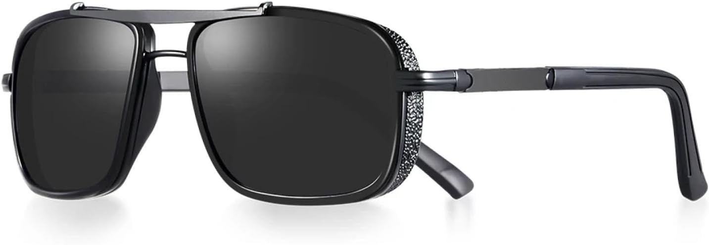 

Мужские солнцезащитные очки, модный тренд, солнцезащитные очки для мужчин, защита от УФ-излучения, очки в стиле панк для вождения, женские солнцезащитные очки TKKTLLT, C1 Black