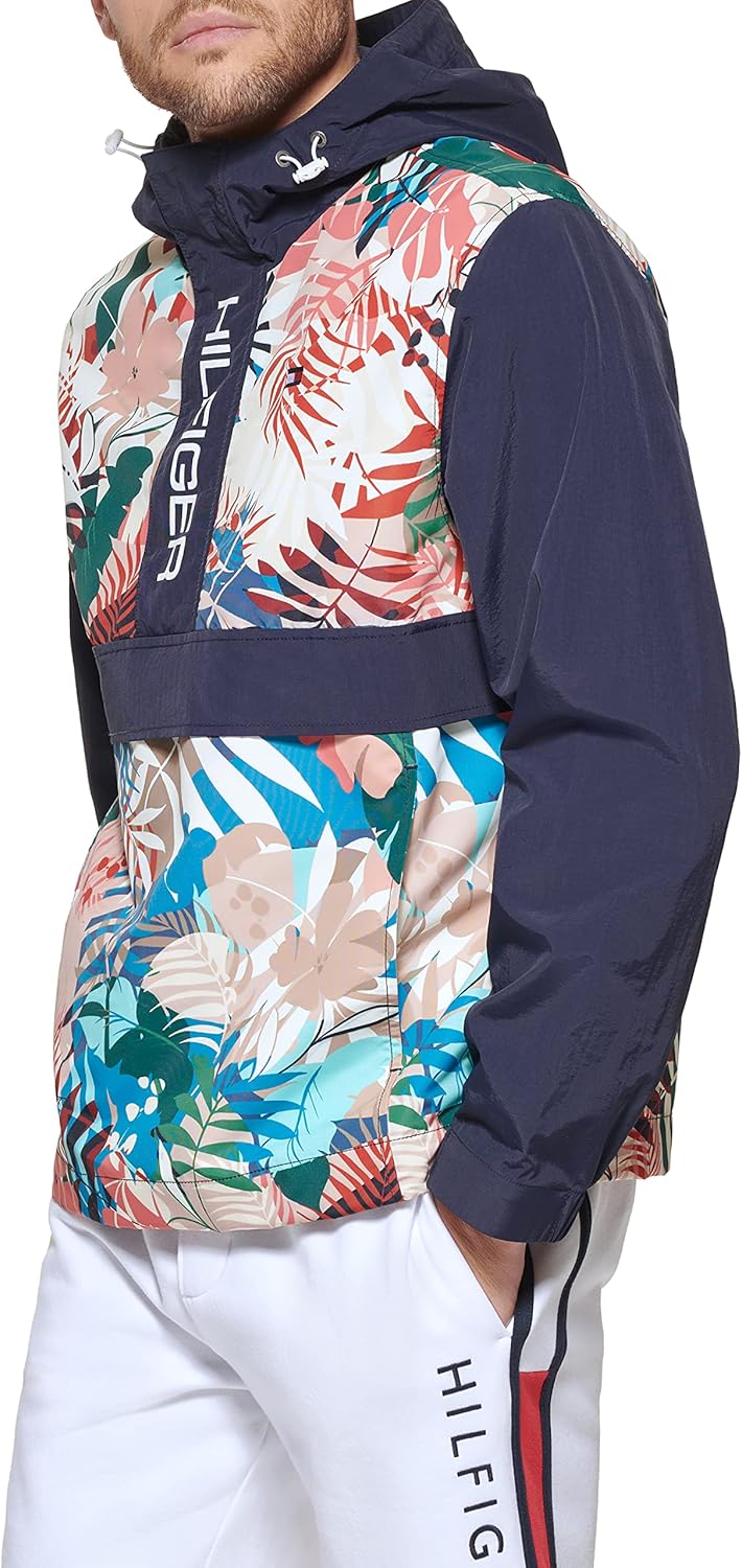 Мужская легкая куртка-поповер в стиле ретро от Tommy Hilfiger Taslan, Tropical Print — фото 3