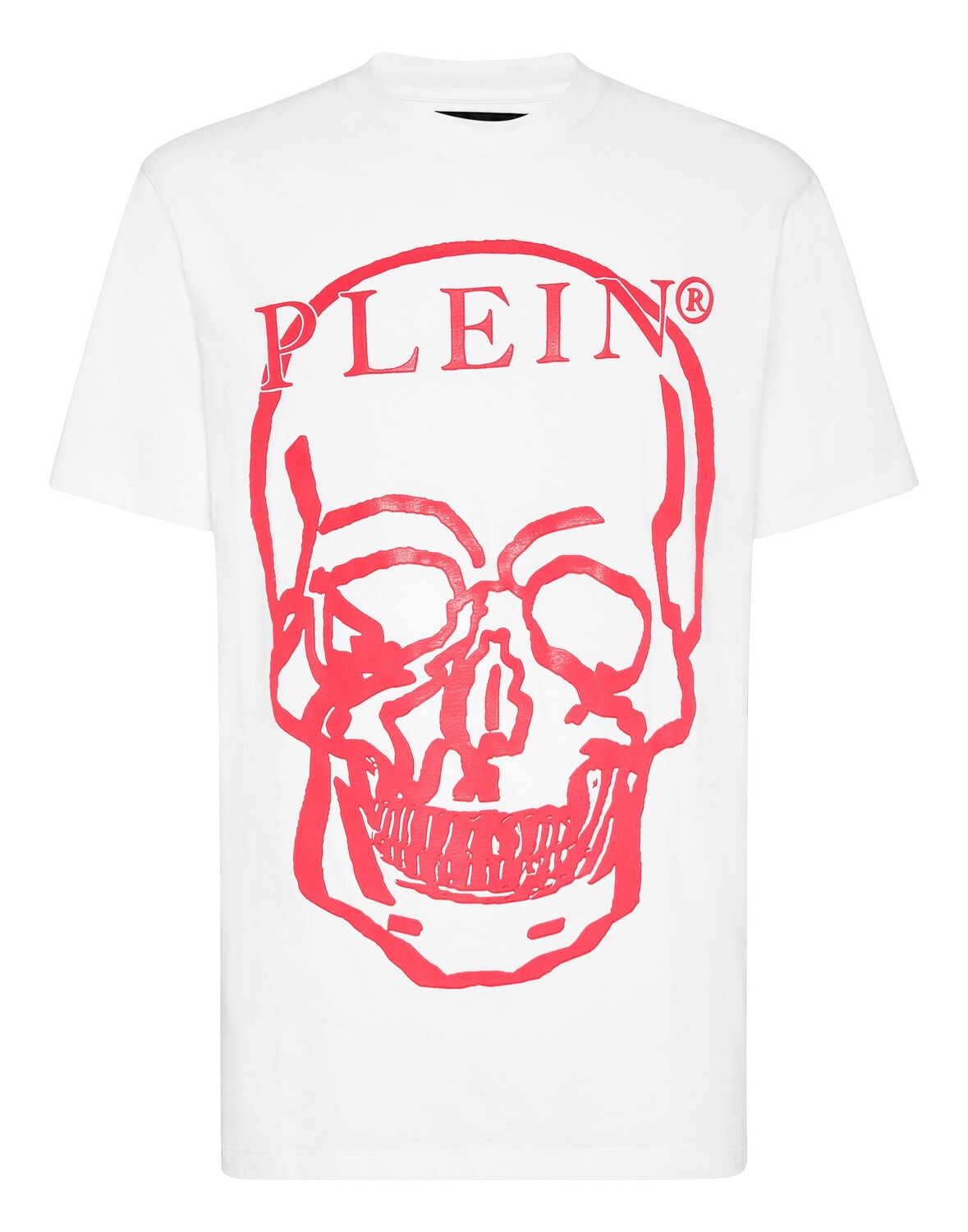 

Футболка из джерси с круглым вырезом SS Skull and Plein Philipp Plein, цвет White+Fuchsia