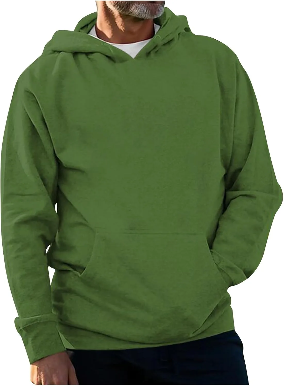 

Ymosrh мужская толстовка с капюшоном, Solid Color, Long Sleeve, M-4XL