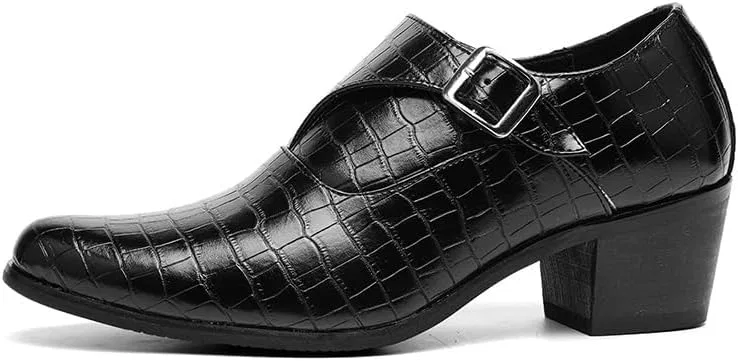 Туфли-лодочки мужские на каблуке, Loafers & Slip-Ons, Black — фото 3