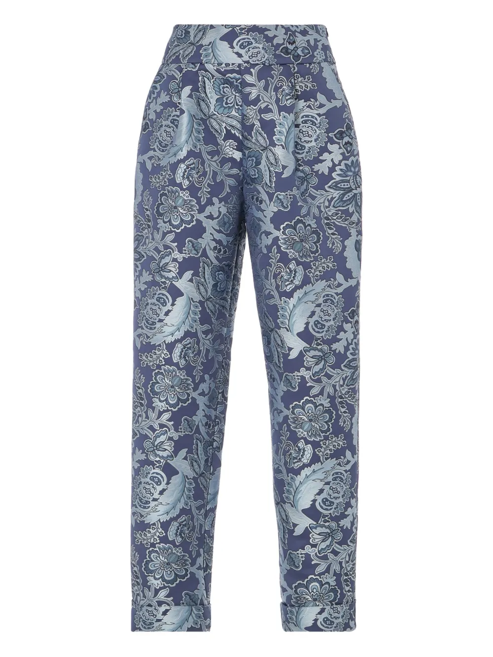 

Плиссированные брюки с цветочным принтом Temperley London, синий