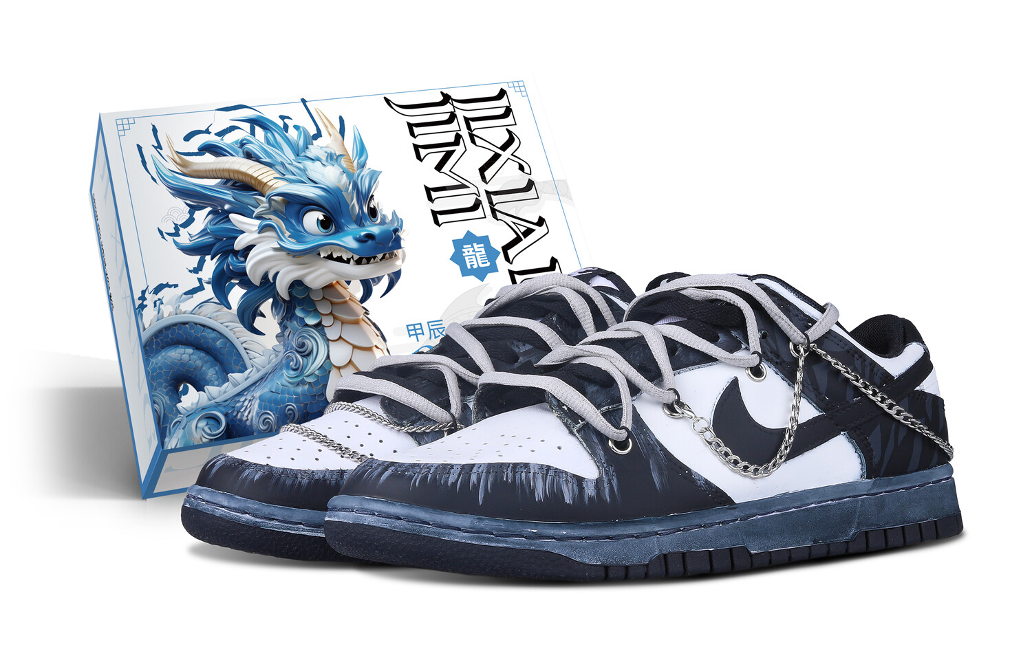 

Кроссовки Nike Dunk Skateboard Shoes Women's Low-Top White, черный