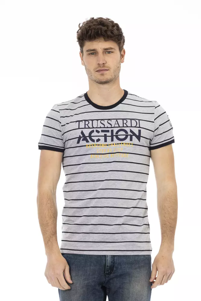 

Серая хлопковая мужская футболка Trussardi