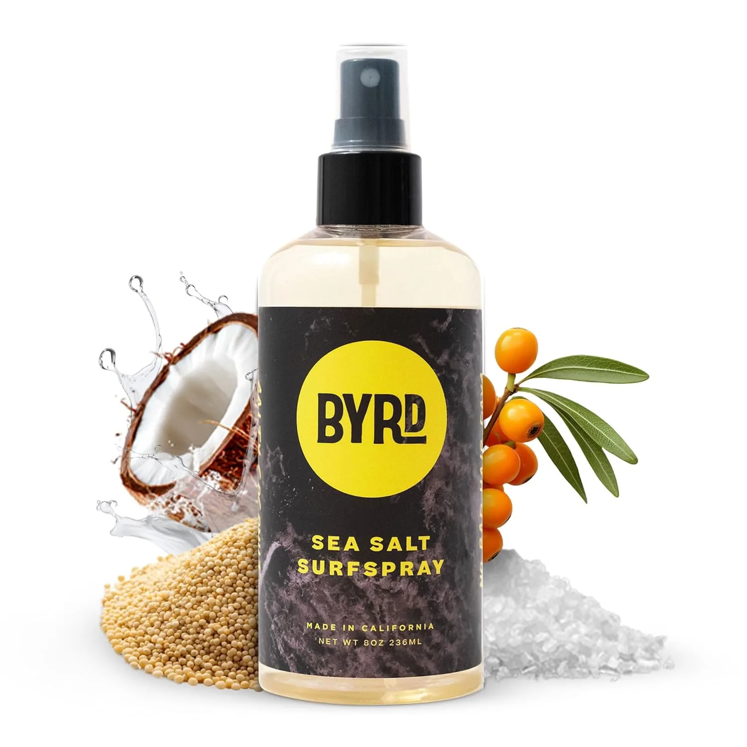 Byrd Hairdo Products Byrd Sea Salt Surfspray, аромат Salty Coconut, текстурирующий и объемный спрей с морской солью для мужчин, 237 мл