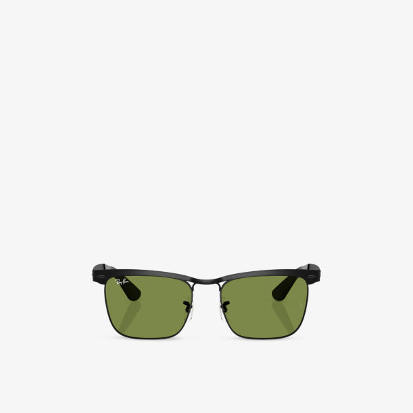 

Солнцезащитные очки Ray-Ban Wayfarer Deluxe квадратные в металлической оправе, черный