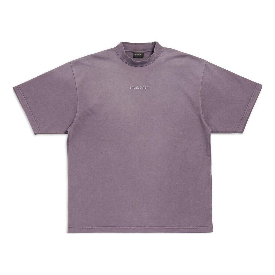 

Футболка Balenciaga Back T-shirt Medium Fit 'Purple Grey', фиолетовый