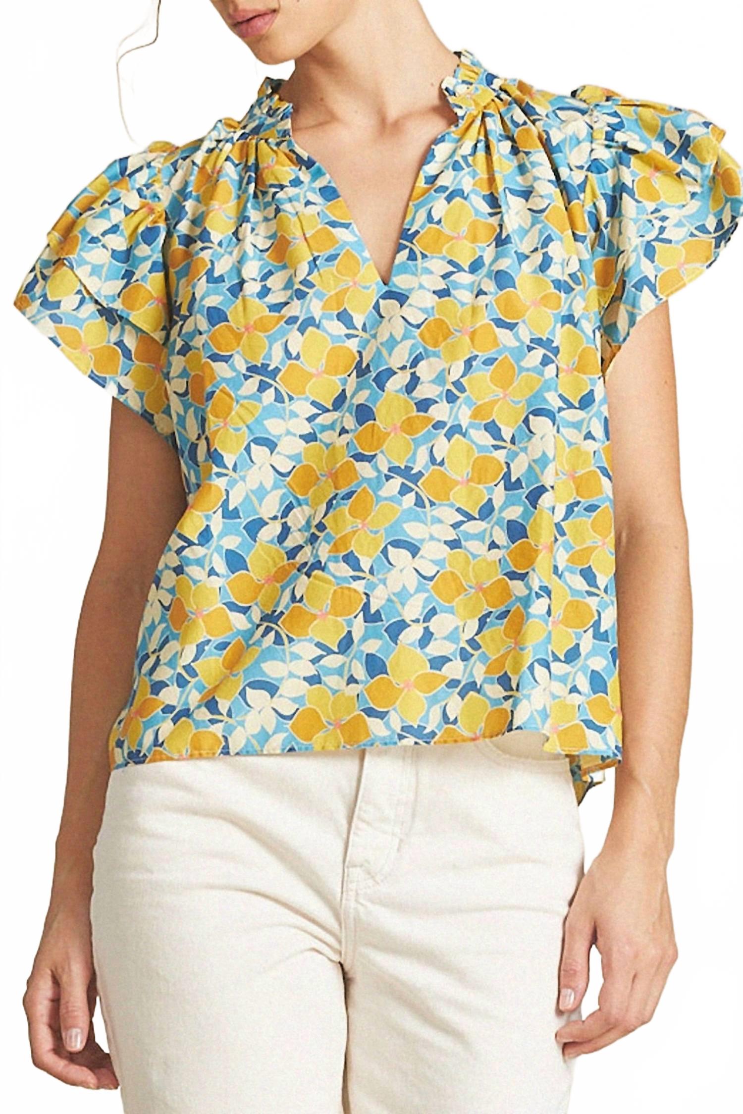 

Клевер блузка с V-образным вырезом в цветочном принте Санфейд Гарланд TROVATA, Sunfade Garland