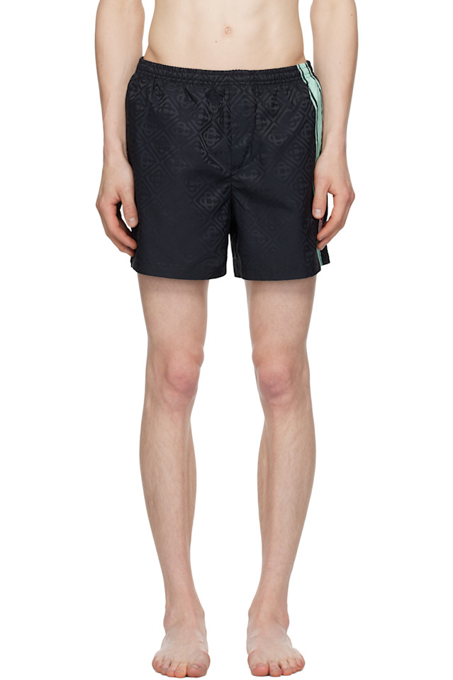 

Монограммированные жаккардовые плавки в полоску Casablanca, черный