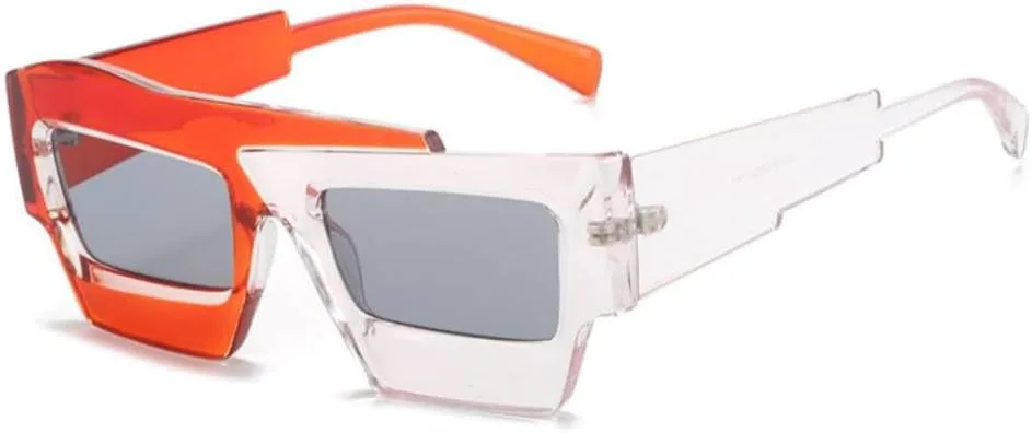 

MUTYNE Модные солнцезащитные очки неправильной квадратной формы для женщин и мужчин, двухцветные, в стиле ретро-панк, с защитой от УФ-излучения UV400, C2