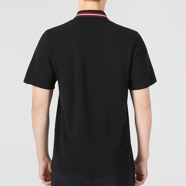 Футболка Men's adidas Manchester United Logo Embroidered Stripe Collar Short Sleeve Black Polo Shirt, мультиколор — фото 3