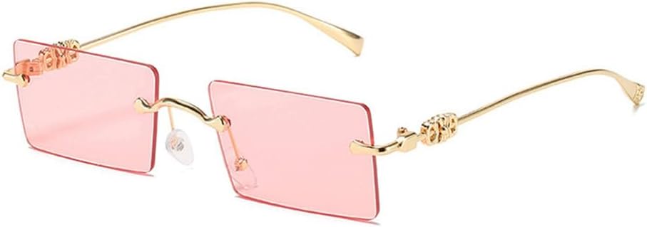 

Солнцезащитные очки без оправы, прямоугольной формы, женские и мужские, с градиентным затемнением, защита от УФ-излучения UV400, ретро-солнцезащитные очки без оправы VFDHN, 4