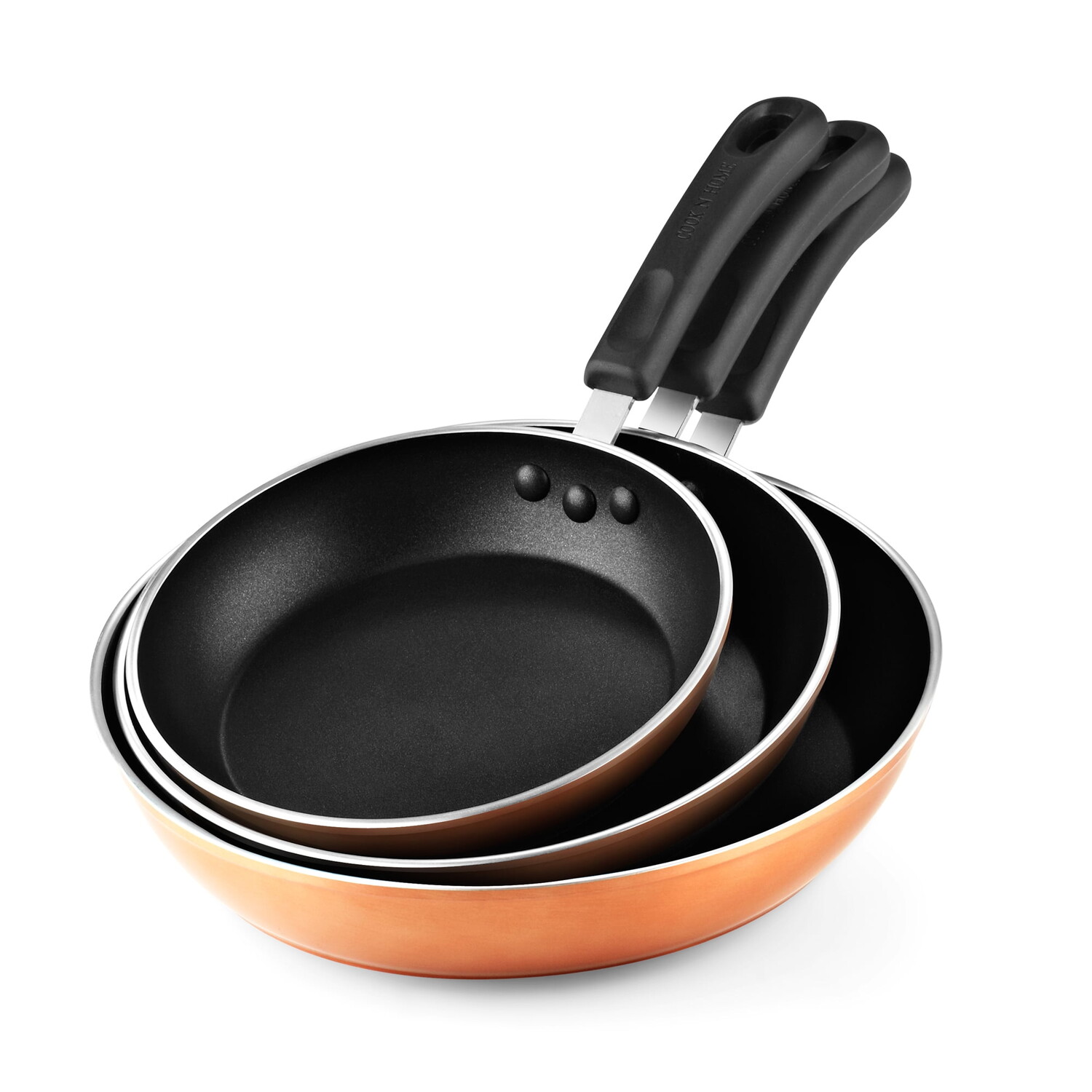 

Набор сковород для омлета с антипригарным покрытием Cook N Home 3 шт (8, 9,5 и 12 дюймов), медь