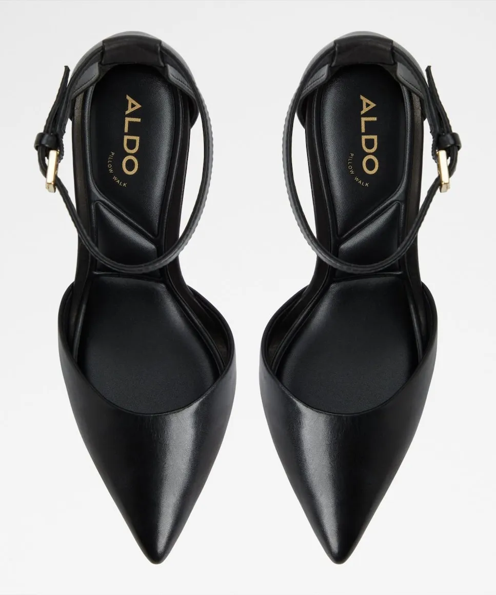 Женские туфли-лодочки из кожи с острым носком Aldo, черный — фото 3