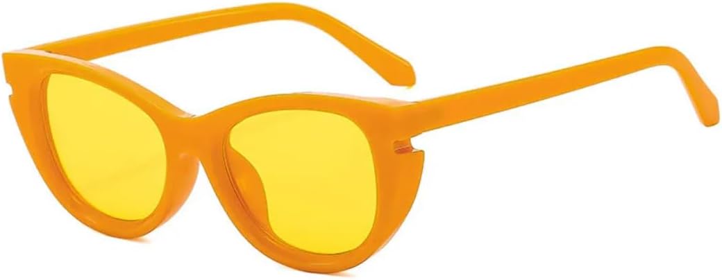 

Классические солнцезащитные очки «кошачий глаз» в ретро-стиле, маленькая оправа, для женщин, путешествий и мужчин, для активного отдыха на природе, вождения, рыбалки, защита от УФ-излучения UV400 TVTBBVV, Yellow Yellow