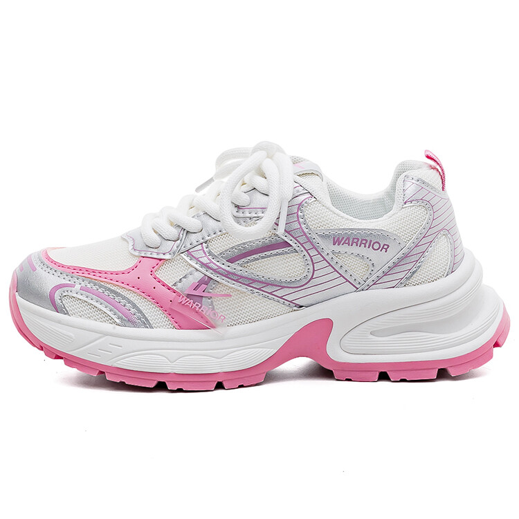 

Кроссовки женские толстые низкие серебристо-розовый Warrior, цвет Silver Pink