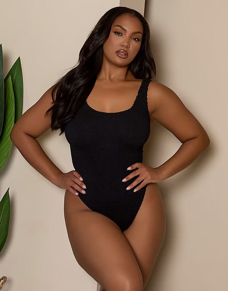 

Купальник с присборенным лифом черного цвета Moda Minx Curve