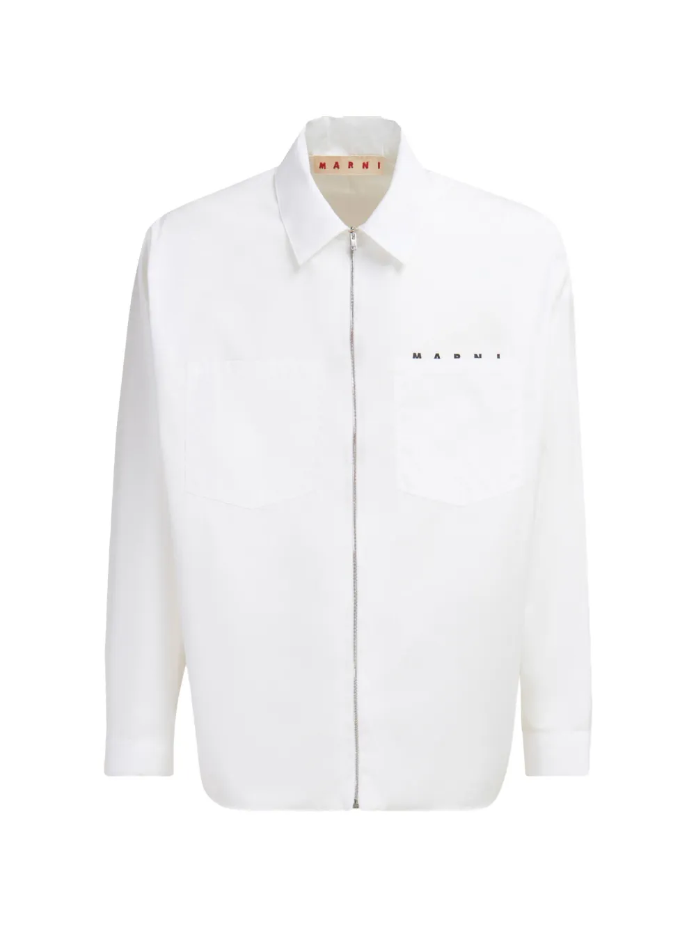 

Рубашка-куртка на молнии с логотипом Marni, белый