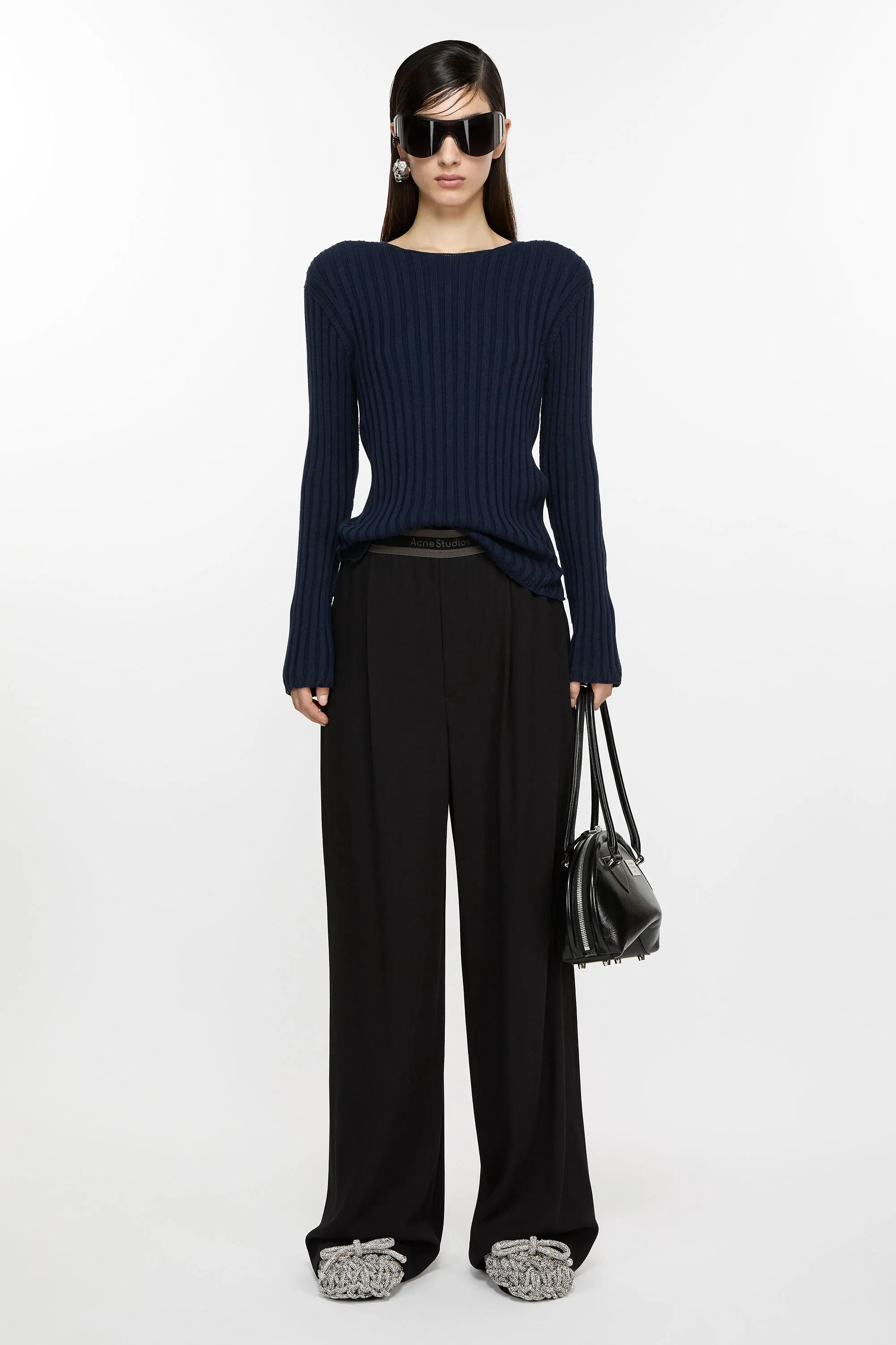

Брюки с лентой с логотипом Acne Studios, Black