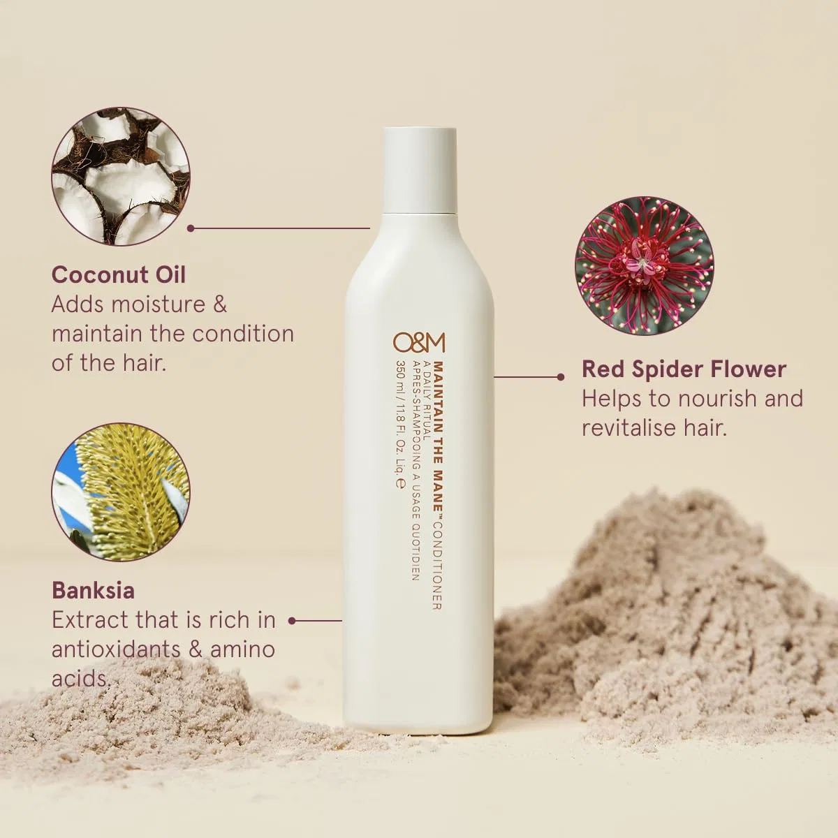 Кондиционер OriginalMineral Maintain the Mane 350 мл O&M — фото 3