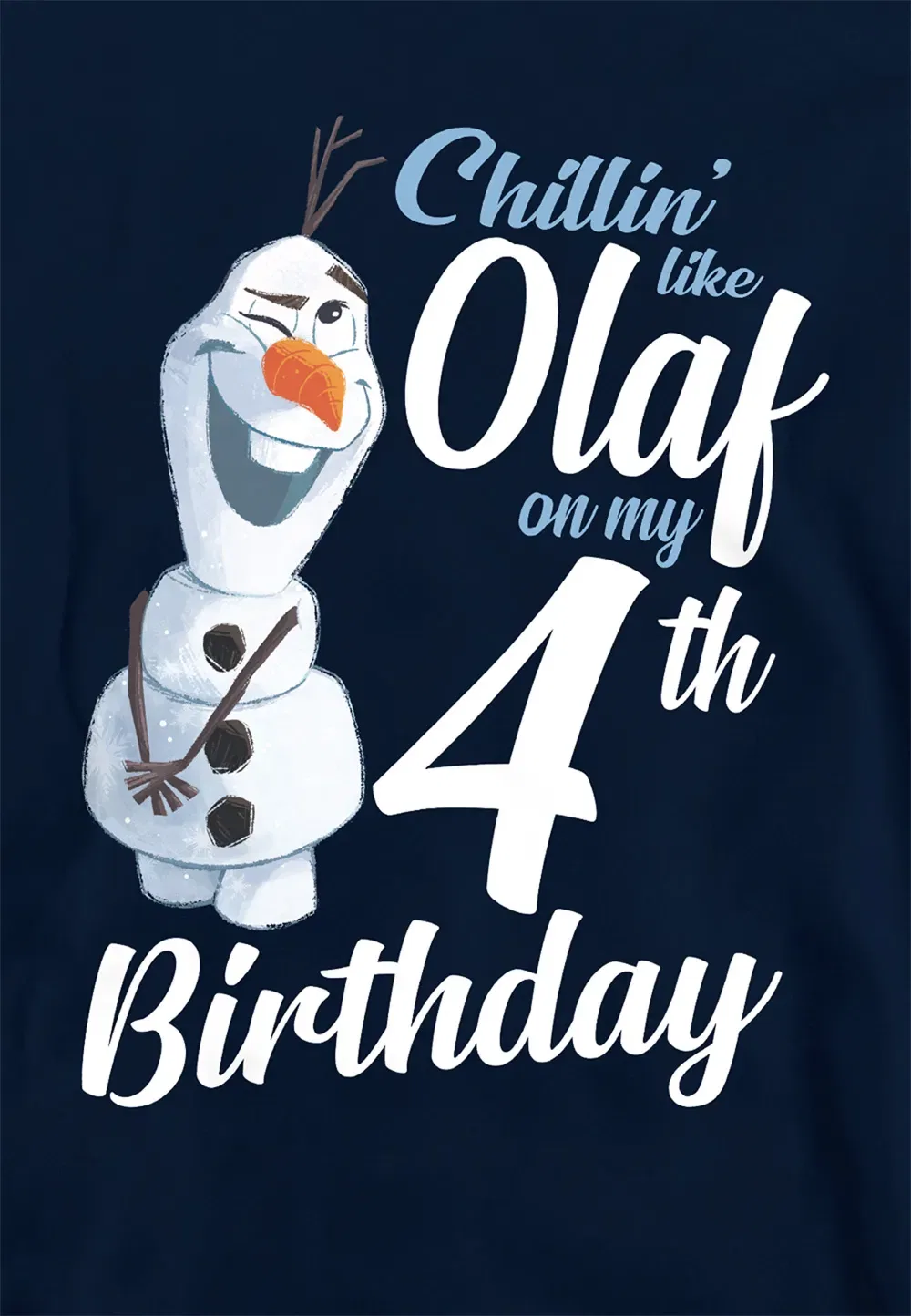 Детская худи с принтом Olaf, Disney, темно-синий — фото 2