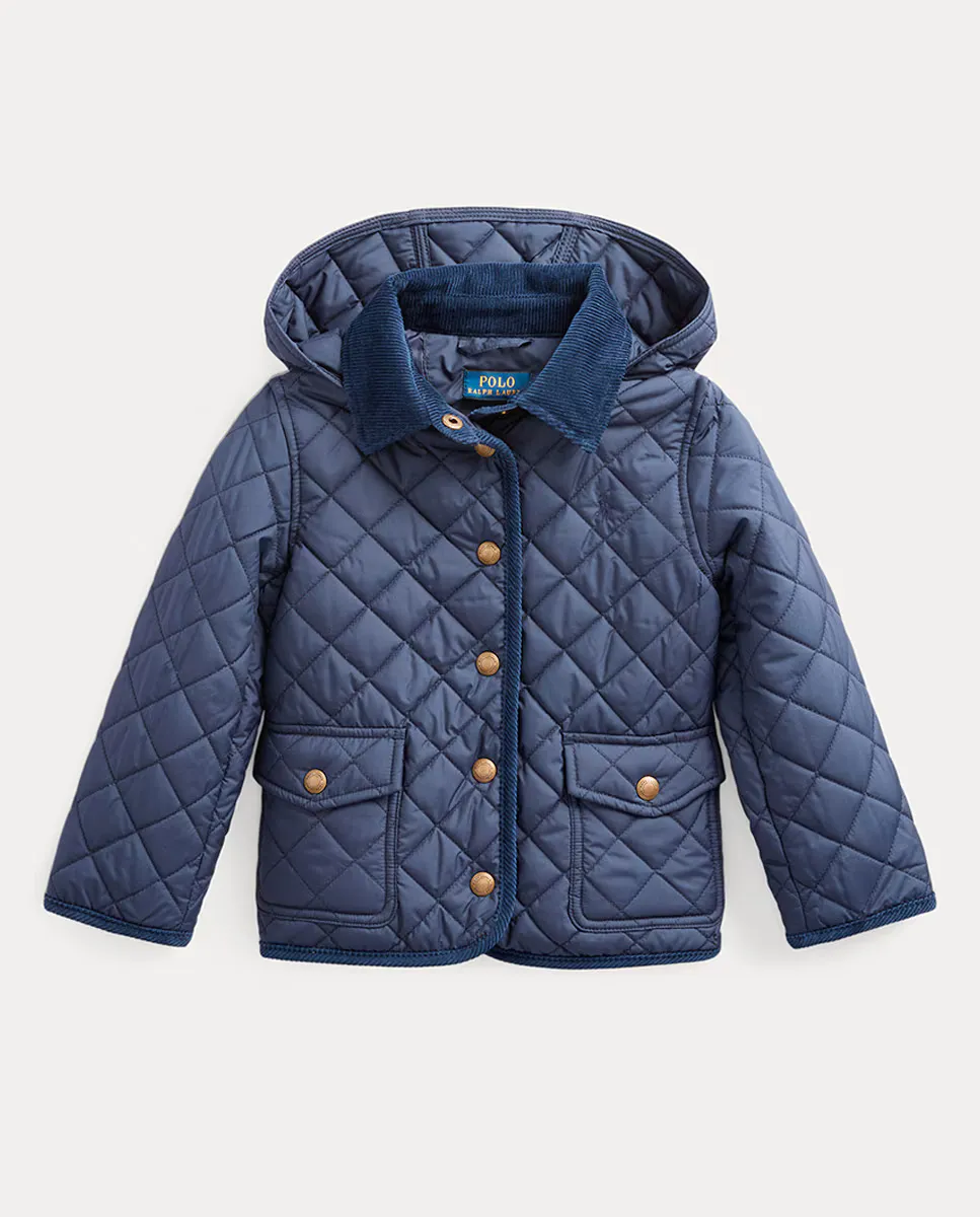 

Стеганая куртка темно-синего цвета для девочки Polo Ralph Lauren, темно-синий